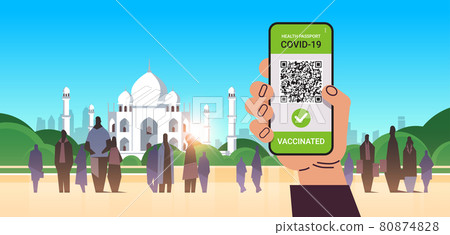 hand using digital immunity passport with qr code on smartphone screen risk free covid-19 pandemic hand using digital immunity passport with qr code on smartphone screen risk free covid-19 pandemic 80874828