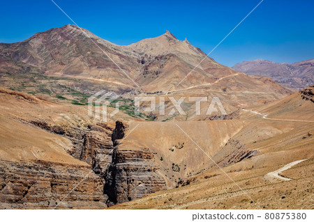 View of Spiti valley in Himalayas 80875380