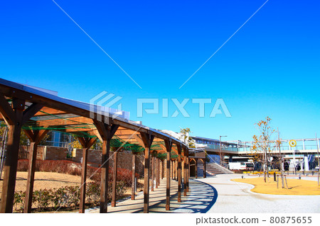 Scenery of JR Okazaki Station Square in Okazaki City 80875655