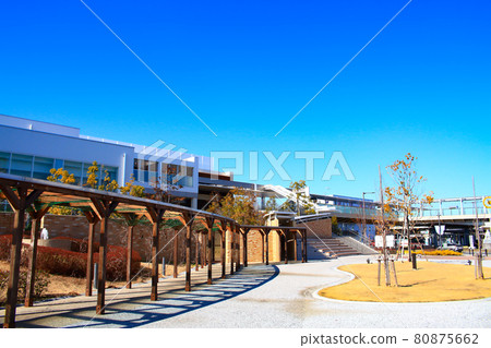 Scenery of JR Okazaki Station Square in Okazaki City 80875662
