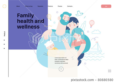 Family health and wellness - medical insurance web template 80880380