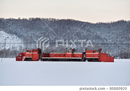 關北本線 Aibetsu-Naka-Aibetsu JR 北海道 DE15-1543（旭川）掃雪車 80880920