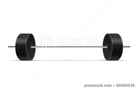Heavy realistic fitness dumbbells on white 80880930