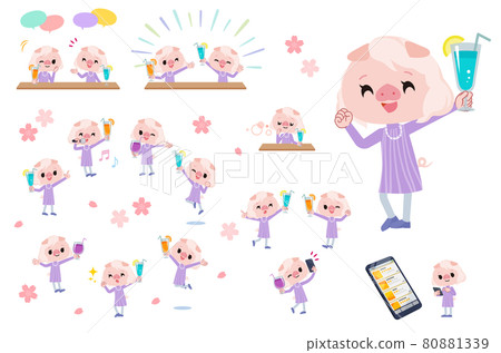 Pig girl set on a drink party Pig girl set on a drink party 80881339