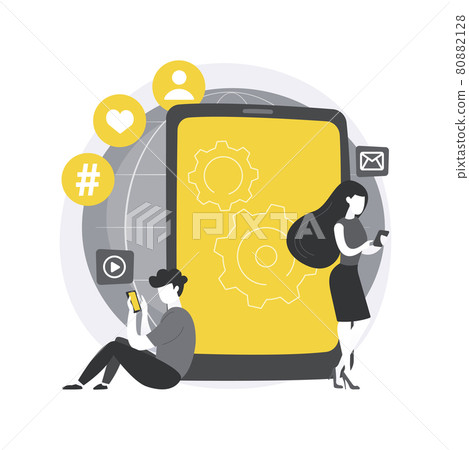 Smartphone addiction abstract concept vector illustration. 80882128