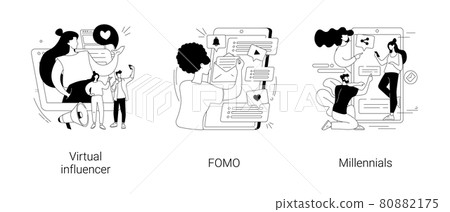Online communication abstract concept vector illustrations. Online communication abstract concept vector illustrations. 80882175