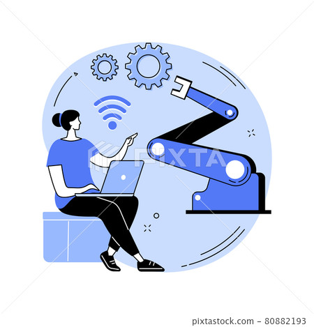 Remotely operated robots abstract concept vector illustration. 80882193