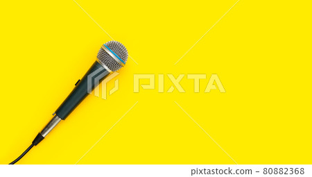 Microphone on white background. Top view Microphone on white background. Top view 80882368