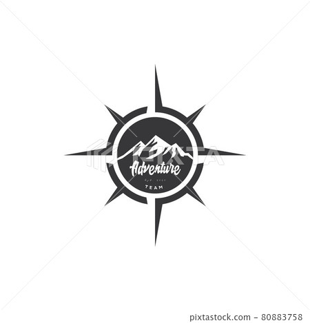 mountain, compass, icon 80883758