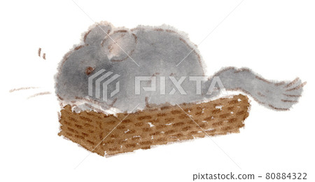 Watercolor painting of a chinchilla biting a net basket (illustration) Watercolor painting of a chinchilla biting a net basket (illustration) 80884322