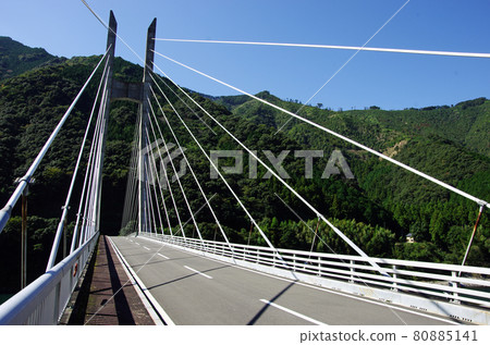 Shimanto River's only PC cable-stayed bridge Kayo Ohashi 80885141