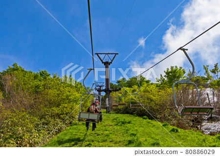 Gassan / Pair Lift during the snowy season 80886029