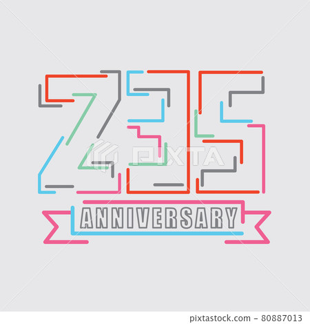 235th Years Anniversary Logo Birthday Celebration Abstract Design Vector Illustration. 80887013