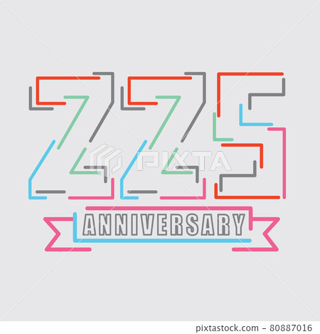 225th Years Anniversary Logo Birthday Celebration Abstract Design Vector Illustration. 80887016