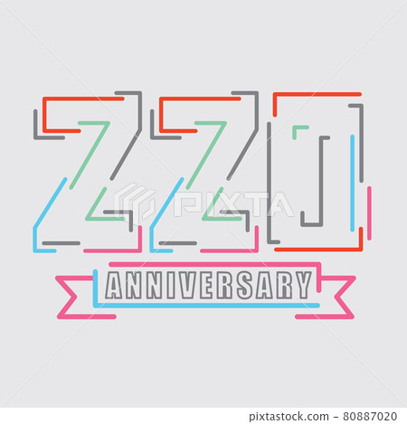 220th Years Anniversary Logo Birthday Celebration Abstract Design Vector Illustration. 220th Years Anniversary Logo Birthday Celebration Abstract Design Vector Illustration. 80887020