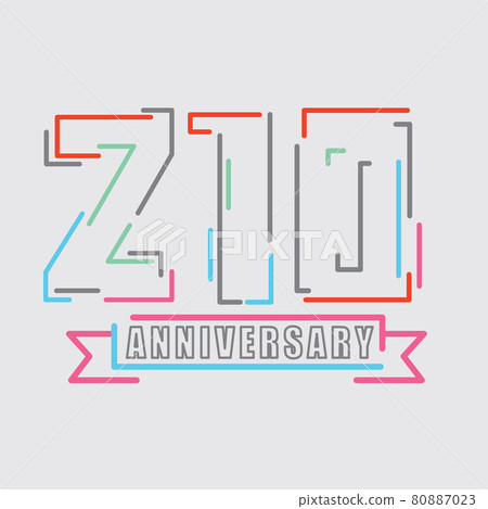 210th Years Anniversary Logo Birthday Celebration Abstract Design Vector Illustration. 80887023