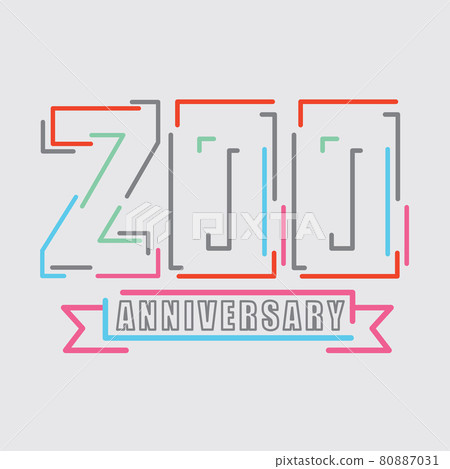 200th Years Anniversary Logo Birthday Celebration Abstract Design Vector Illustration. 80887031