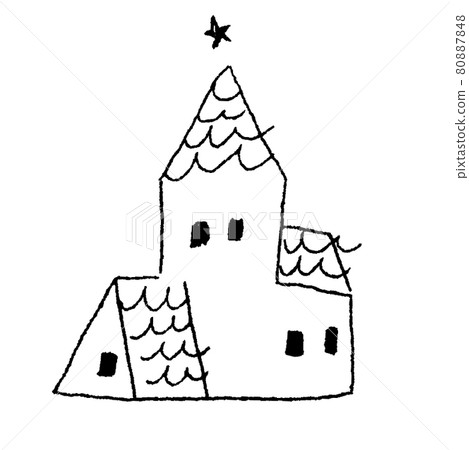 可愛的手繪城堡圖 可愛的手繪城堡圖 80887848