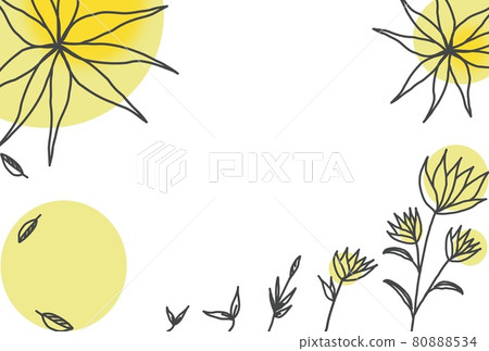 Handwritten design flower illustration background yellow 80888534