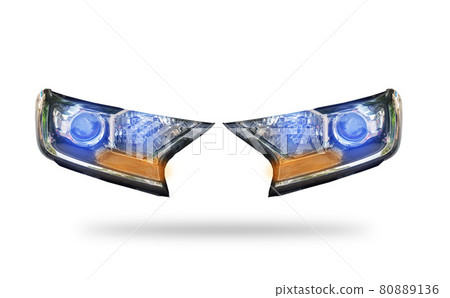 Car tail lights technology that is separate from the crate. With cut out Car tail lights technology that is separate from the crate. With cut out 80889136