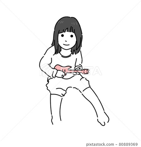 Girl playing 100 average guitar Girl playing 100 average guitar 80889369