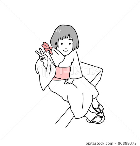 Girl peace in yukata Girl peace in yukata 80889372