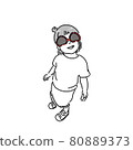 Girl with sunglasses upside down 80889373