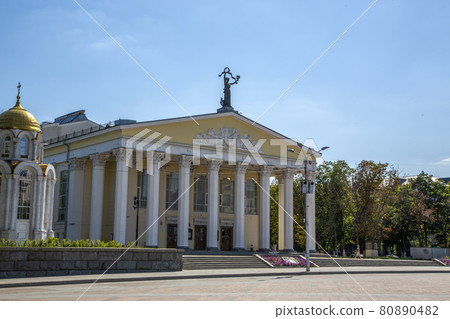 Belgorod, Russia - July 08, 2021: Building of the State Drama Theater named after M.S. Schepkin in Belgorod Belgorod, Russia - July 08, 2021: Building of the State Drama Theater named after M.S. Schepkin in Belgorod 80890482