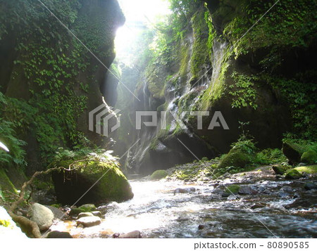 The beauty of nature's modeling, the clear stream of the Yufugawa canyon The beauty of nature's modeling, the clear stream of the Yufugawa canyon 80890585