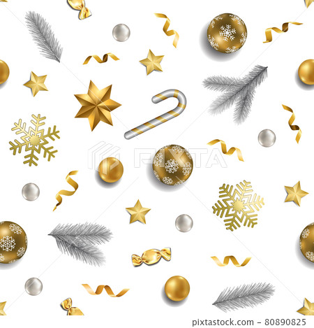 Christmas and New Year Seamless Pattern with... - Stock Illustration ...