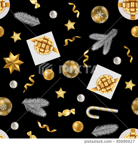 Christmas and New Year Seamless Pattern with... - Stock Illustration ...