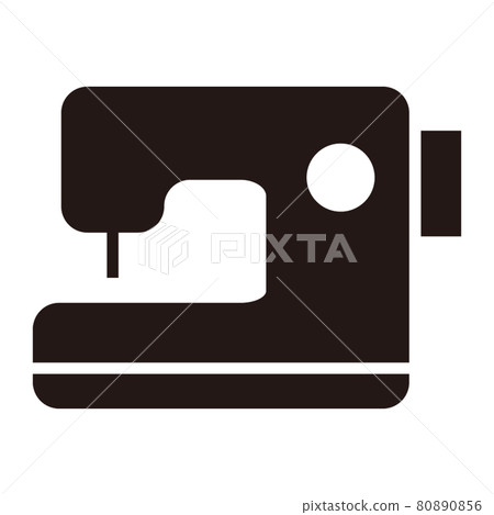 Simple sewing machine icon / white background Simple sewing machine icon / white background 80890856