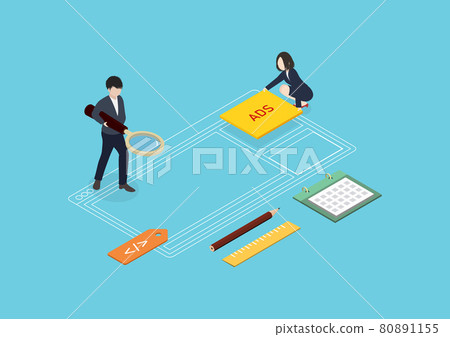 Illustration material for websites and online advertisements 80891155