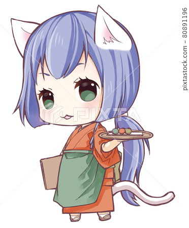 Mini character cat ear Japanese coffee shop clerk Mini character cat ear Japanese coffee shop clerk 80891196