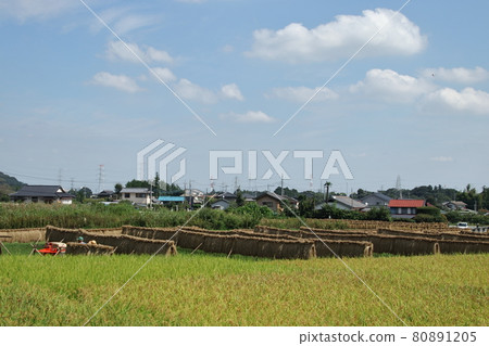 Scenery with a rice rack Hidaka City 80891205