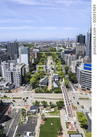 Scenery overlooking Hisaya Odori Park from Mirai Tower Observatory 80891484