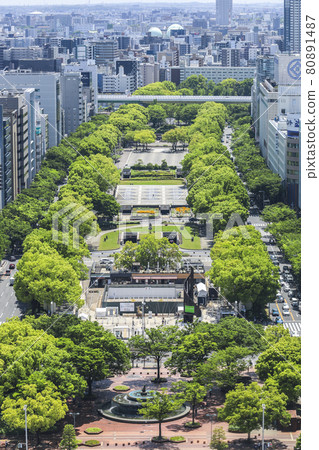 Scenery overlooking Hisaya Odori Park from Mirai Tower 80891487