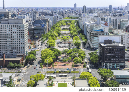 Scenery overlooking Hisaya Odori Park from Mirai Tower Scenery overlooking Hisaya Odori Park from Mirai Tower 80891489