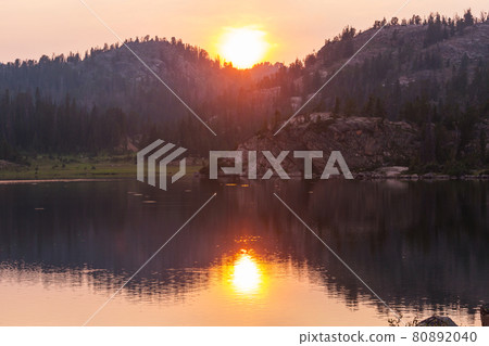 Lake on sunset 80892040