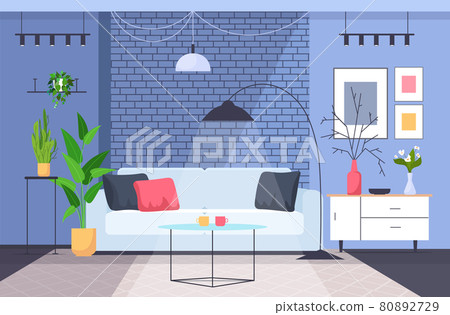 living room interior empty no people home modern apartment design horizontal 80892729