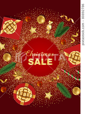 Christmas Sale winter holiday vector template composition 80892786