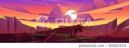 Suspended rope bridge hang above mountain cliff 80892919