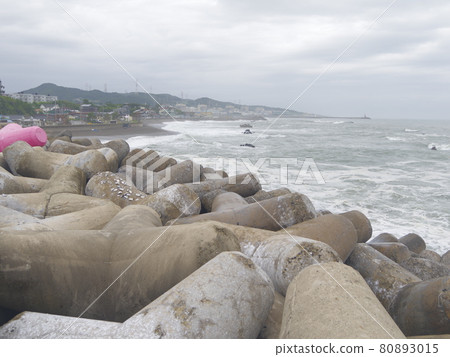 慶州市南陽面柱狀節理海灘海浪日出 80893015