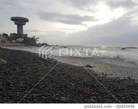Gyeongju-si. Namyang-myeon. Columnar joints. Beach. Waves. Sunrise 80893040