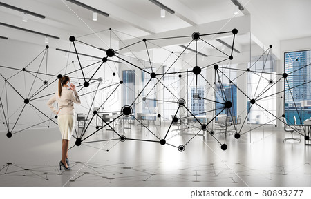 Networking and social communication concept as effective point for modern business 80893277