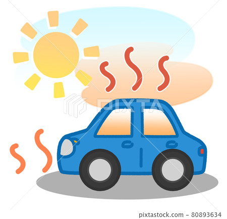 A car that is getting hot under the scorching sun A car that is getting hot under the scorching sun 80893634