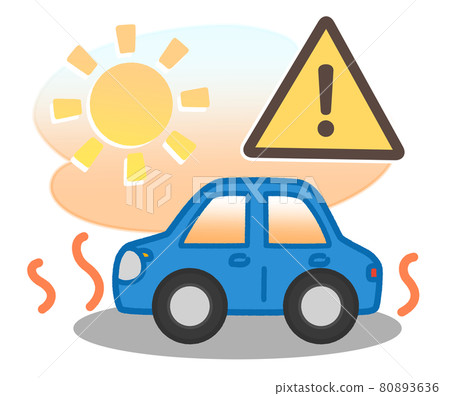 A car that is getting hot under the scorching sun 80893636