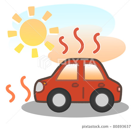 A car that is getting hot under the scorching sun 80893637
