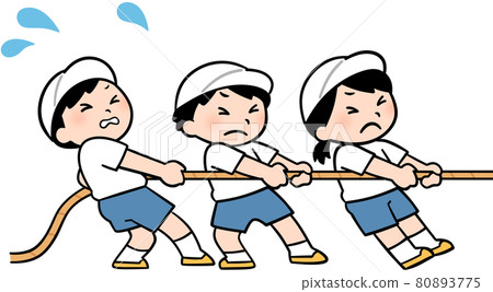 Children playing tug of war (white group) Children playing tug of war (white group) 80893775