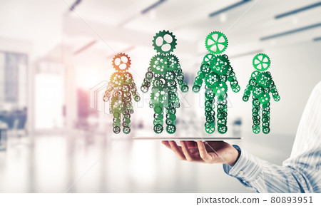 Concept of cooperation or maybe family with two figures presenting couple and relations Concept of cooperation or maybe family with two figures presenting couple and relations 80893951